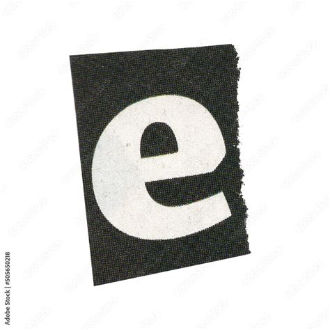 letter e magazine cut out font, ransom letter, isolated collage ...