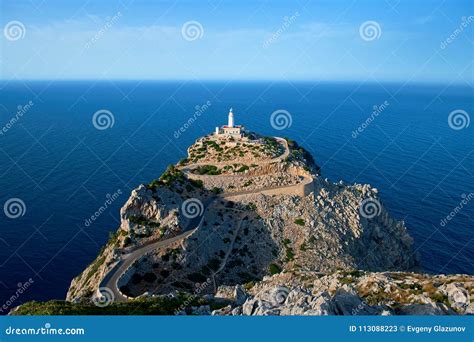 Lighthouse at Cap De Formentor on Majorca while Sunset Stock Image ...