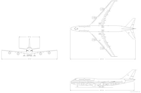 Boeing 747-300 blueprints free - Outlines