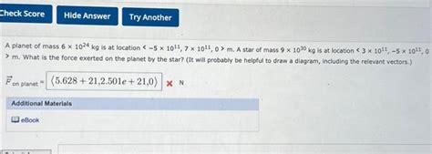 Solved A planet of mass 6×1024 kg is at location | Chegg.com