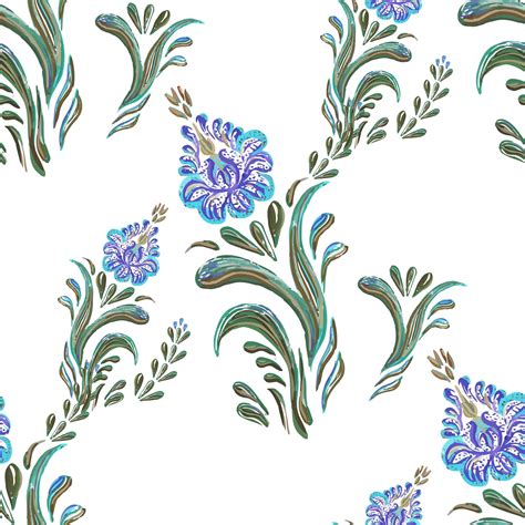 Premium Vector | Seamless blue floral pattern