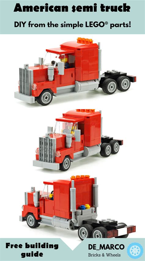 American semi truck #DIY #LEGO #MOC building guide created by #De_Marco | Lego truck, Lego cars ...