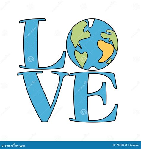 Love Earth Logo - Text Quotes and Planet Earth Stock Vector ...