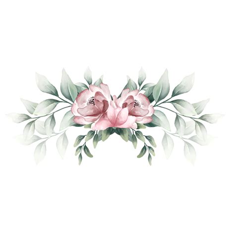 Bouquet of pink watercolor flowers 13855152 PNG