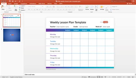 Free Weekly Lesson Plan Template for PowerPoint - Free PowerPoint Templates - SlideHunter.com