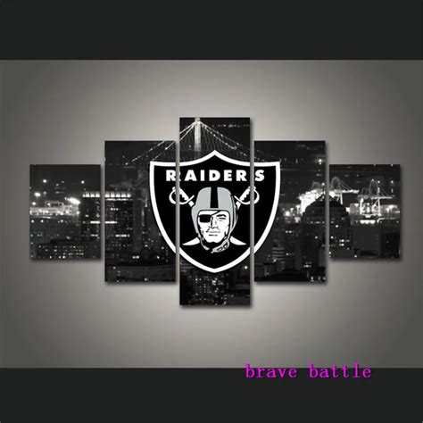 Oakland Raiders II Canvas Painting Living Room Home Decor Modern Mural ...