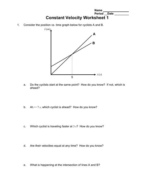 Position Time Graph Worksheet