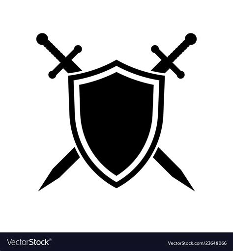 Shield and swords icon vector image on VectorStock | Colorful circle ...