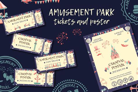 Amusement Park Tickets and Poster Template Graphic by butus.cm · Creative Fabrica