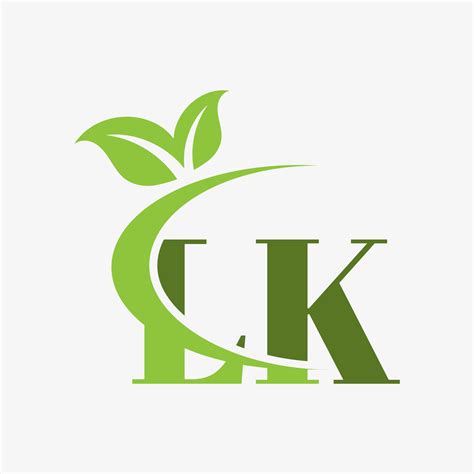 lk letter logo with swoosh leaves icon vector. 16836569 Vector Art at ...