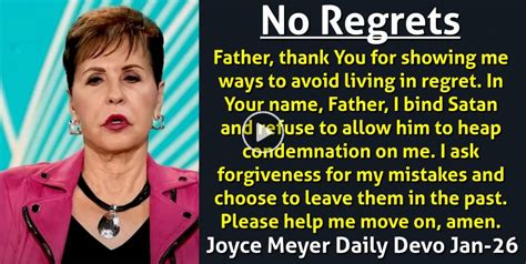 Joyce Meyer (January-26-2023) Daily Devotional: No Regrets