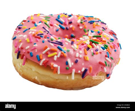 Donut with pink frosting and sprinkles Stock Photo: 2083625 - Alamy