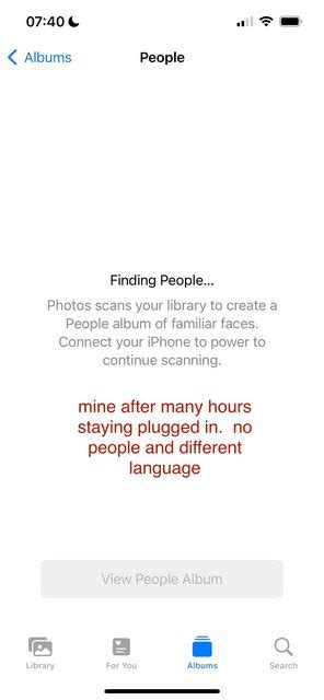 iphone - How to get Photos People album to populate? - Ask Different