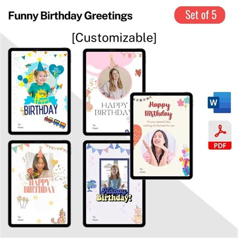 Funny Birthday Greetings Printable Template in Pdf & Word in 2023 ...