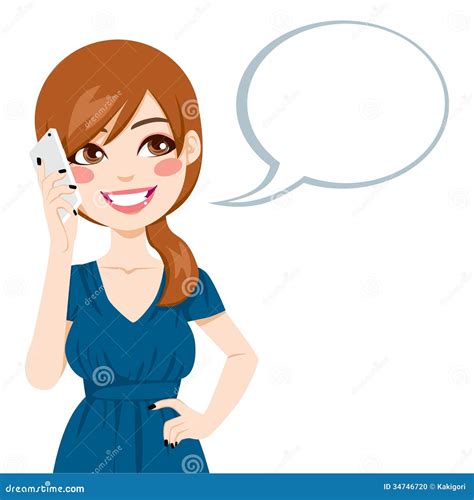 Woman Talking Using Smartphone Stock Vector - Illustration of smartphone, lifestyle: 34746720