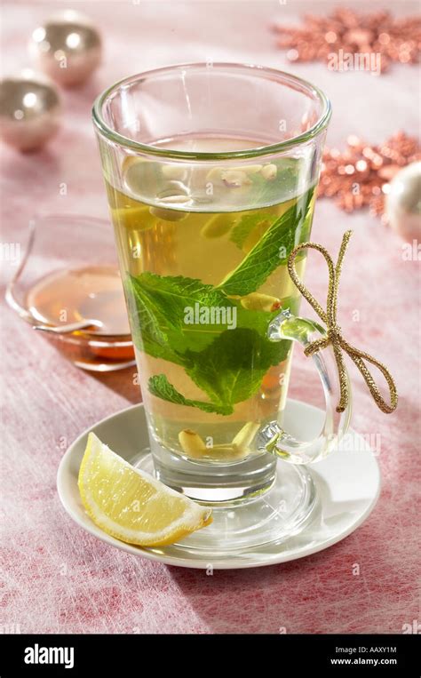 Mint Tea with Honey Stock Photo - Alamy