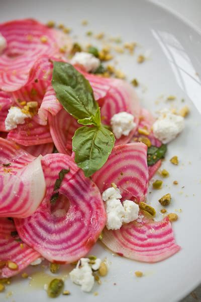 Candy Cane Beet Salad with Pistachios & Goat Cheese