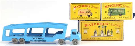 4 Vintage Matchbox Series Trucks & Car Transporter Auction