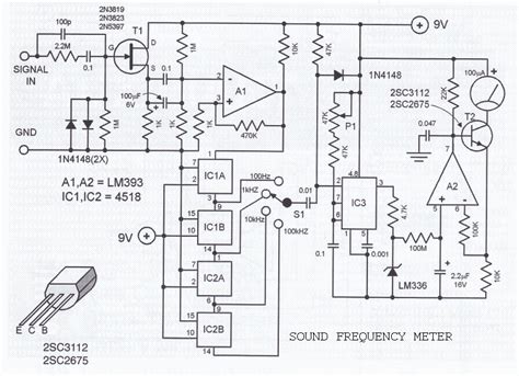 Sound Frequency Meter Circuit - ElectroSchematics.com