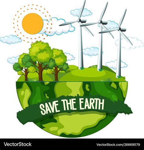 Save earth poster Royalty Free Vector Image - VectorStock