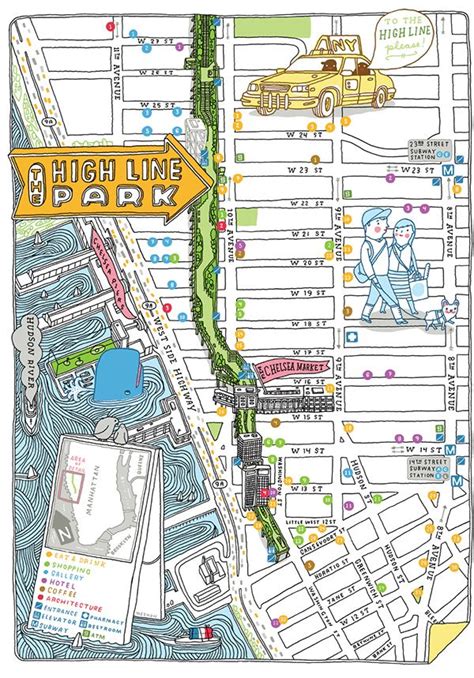 The High Line New York Map - Tourist Map Of English