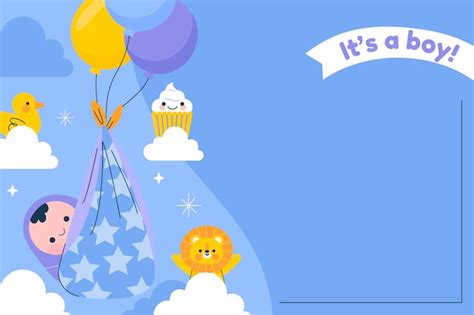 Free Vector | Baby announcement baby boy background