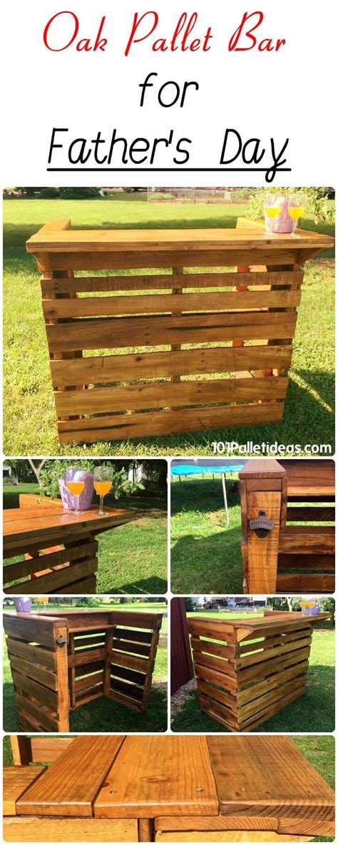 Oak Pallet Bar for Father's Day - Easy Pallet Ideas