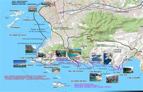 Map of calanques including embedded photos of various pretty spots. Pretty handy. | Calanques de ...