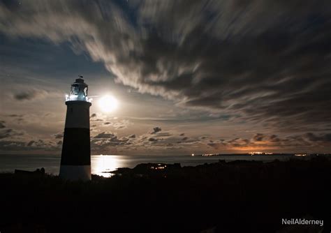 "Alderney's Lighthouse Under A full Moon" by NeilAlderney | Redbubble