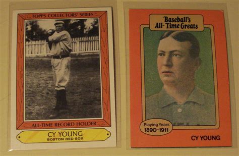 2 Cy Young baseball cards, TCG, Baseball's All-Time Greats, NM/M