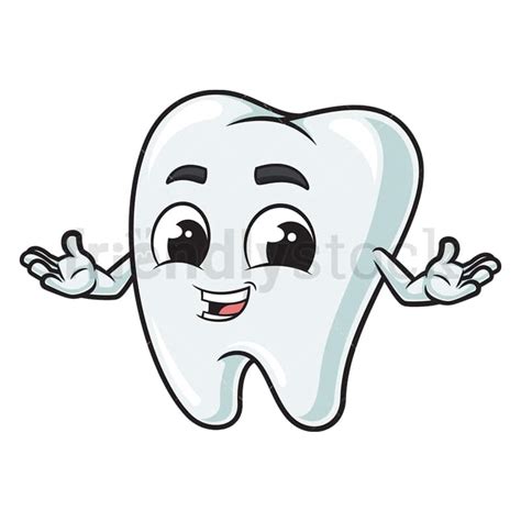 Happy Tooth Cartoon Clipart Vector - FriendlyStock