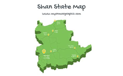 Shan State Map Vector | Free Download Myanmar Graphic