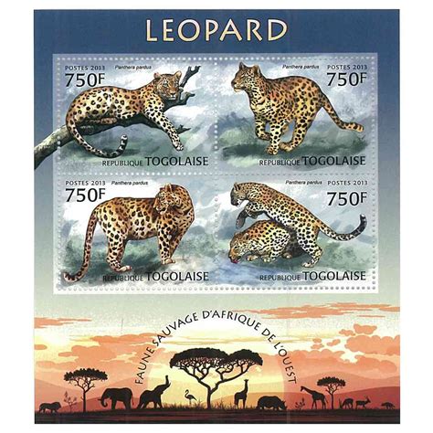 Togo Stamp, 2013 Leopard, Wildlife, Animals | Houseofstamp.com | Thai Stamps, USA Stamps, UK ...