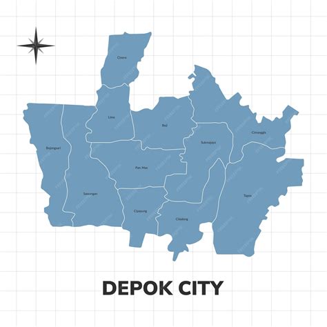 Premium Vector | Depok city map illustration Map of cities in Indonesia