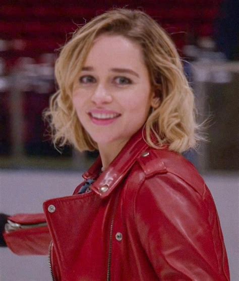 Last Christmas Emilia Clarke (Kate) Red Leather Biker Jacket