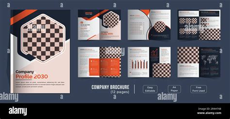 12 pages company profile template design, creative and minimalist bifold business company ...