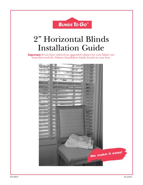 2” Horizontal Blinds Installation Guide