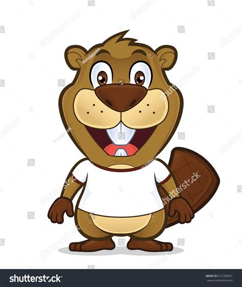 Beaver Wearing White T Shirt Stock Vector (Royalty Free) 612788351 | Shutterstock