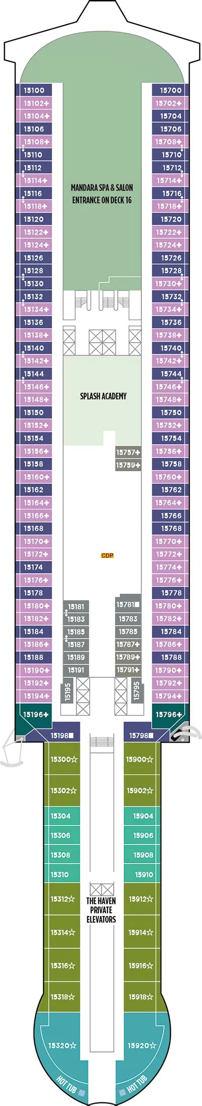 Norwegian Prima Deck 15 deck 15 plan | Cruisedeckplans.com