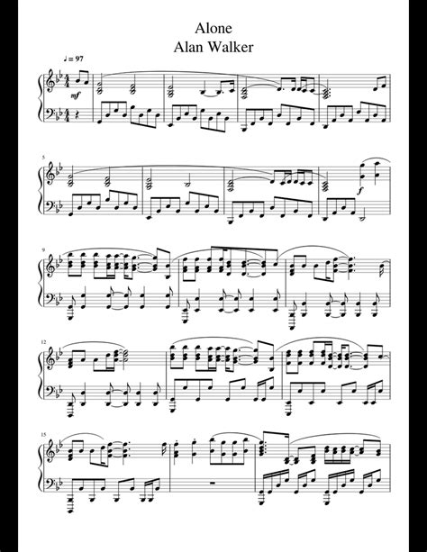 Alan Walker - Alone sheet music for Piano download free in PDF or MIDI