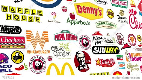 *REVERSE* Food Brands Logo Loop Stock Animation | 7387394