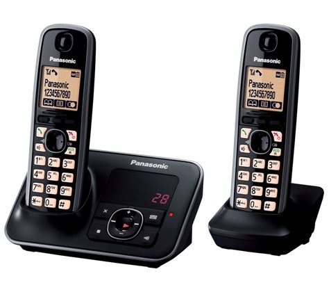 Buy PANASONIC KX-TG6622EB Cordless Phone with Answering Machine - Twin Handsets | Free Delivery ...