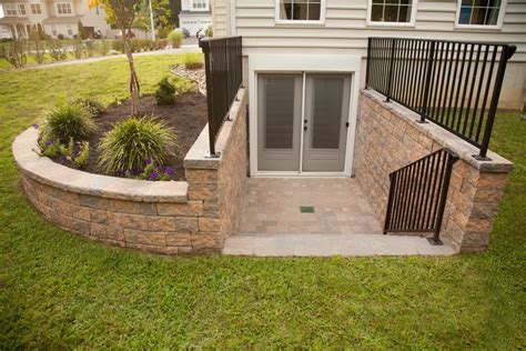 window well walkout with concrete pavers basement windows - - Image ...