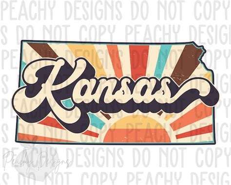 Retro Kansas Png Kansas State Png KS Clipart Sublimation - Etsy