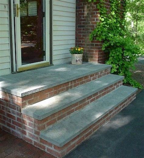 40 Farmhouse Front Porch Steps Ideas - decorapartment | Brick steps, Front porch steps, Patio steps