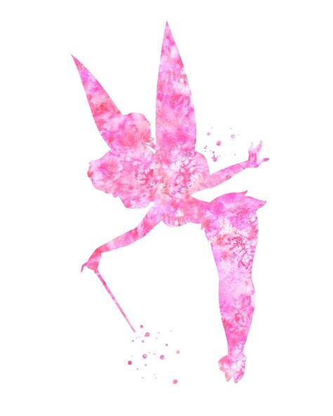 Pink Tinkerbell art print Pink Tinkerbell Disney Tinkerbell