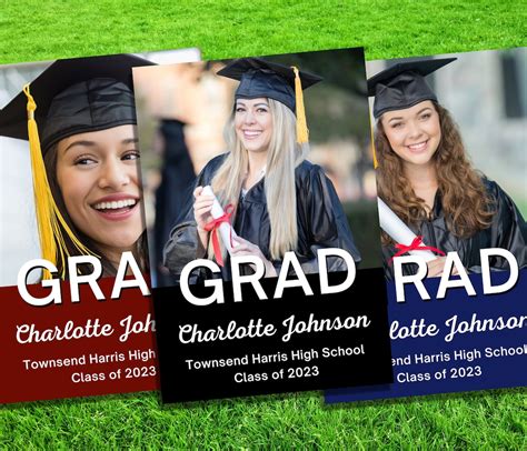 Graduate Yard Sign Template, Graduation Yard Sign With Picture ...