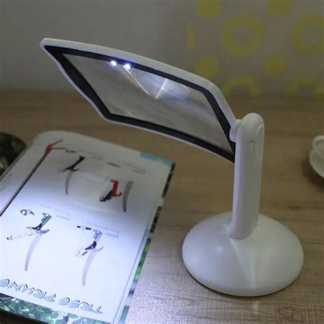 3X LED Screen Page Magnifying Gass Brighter Reading Viewer Hands Free LED Magnifier With Light ...