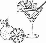 Coloring Cocktail Drawing Pages Glass Margarita Drink Drinks Fancy  sketch template