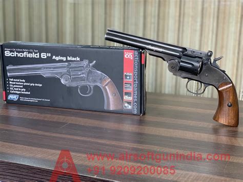 Schofield 6” Pellet Revolver black by Airsoft gun india - Airsoft Gun India